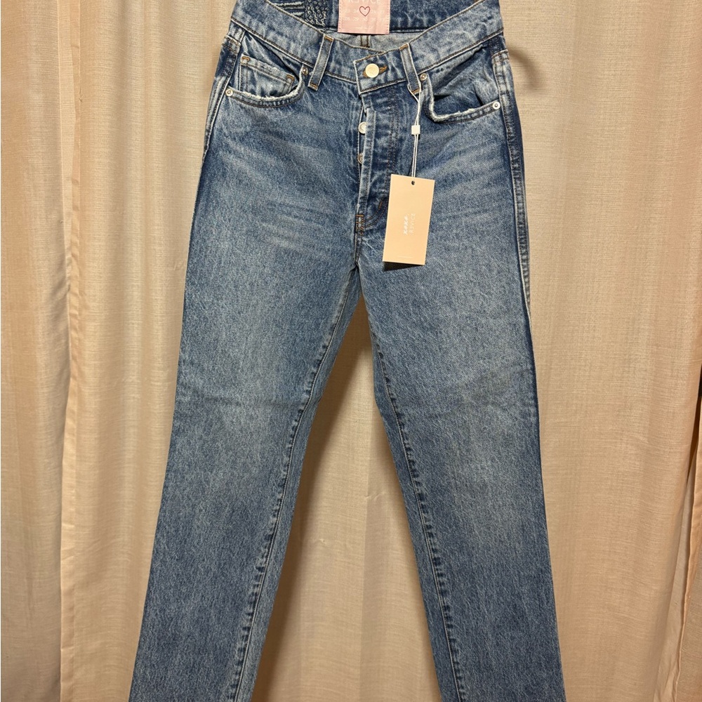 REVICE Blue Straight Leg Jeans with Authentic Denim Look